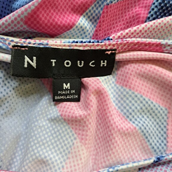 N Touch Geometric Print Short Sleeve Top Size Medium - Picture 4 of 8